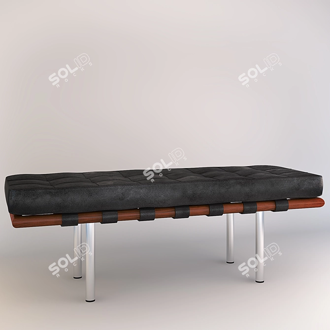 Modern Barcelona Bench - Elegant and Versatile 3D model image 1