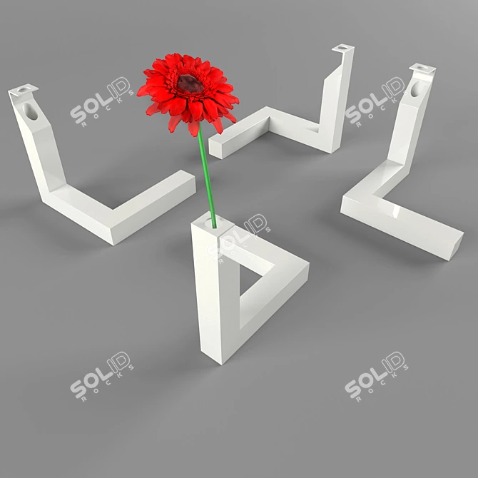 Sleek Angle Vase 3D model image 1