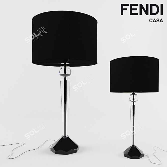 Hand-blown Murano Glass Table Lamp 3D model image 1