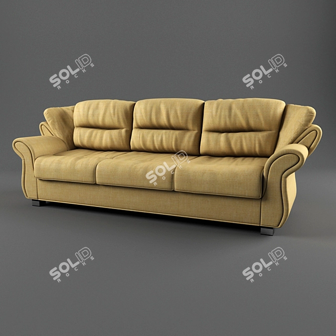 Title: Triple Canvas Sofa 3D model image 1