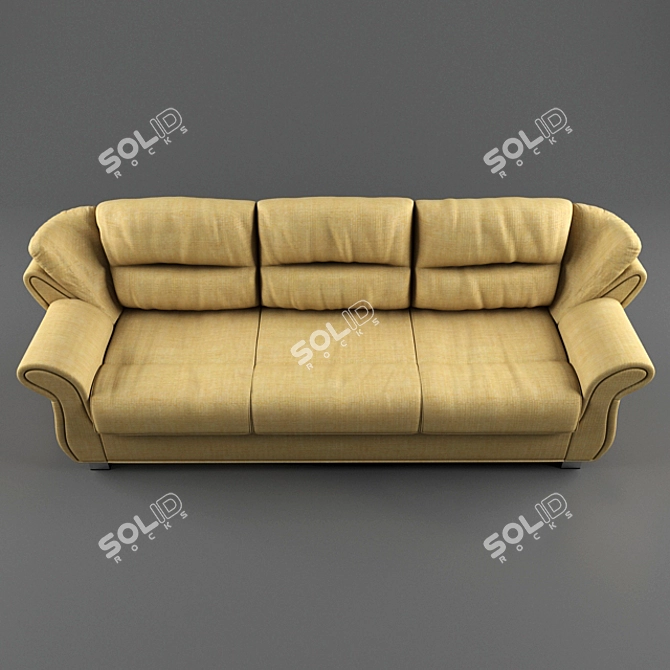 Title: Triple Canvas Sofa 3D model image 3