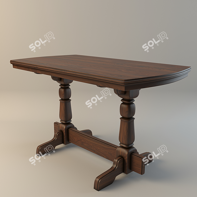 Elegant Wooden Table 3D model image 1