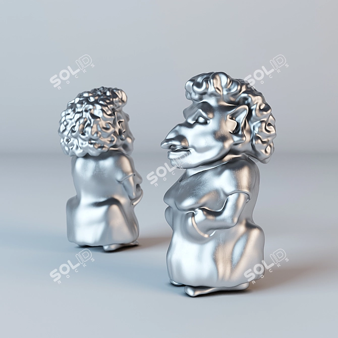 Whimsical Granny Sculpture 3D model image 1