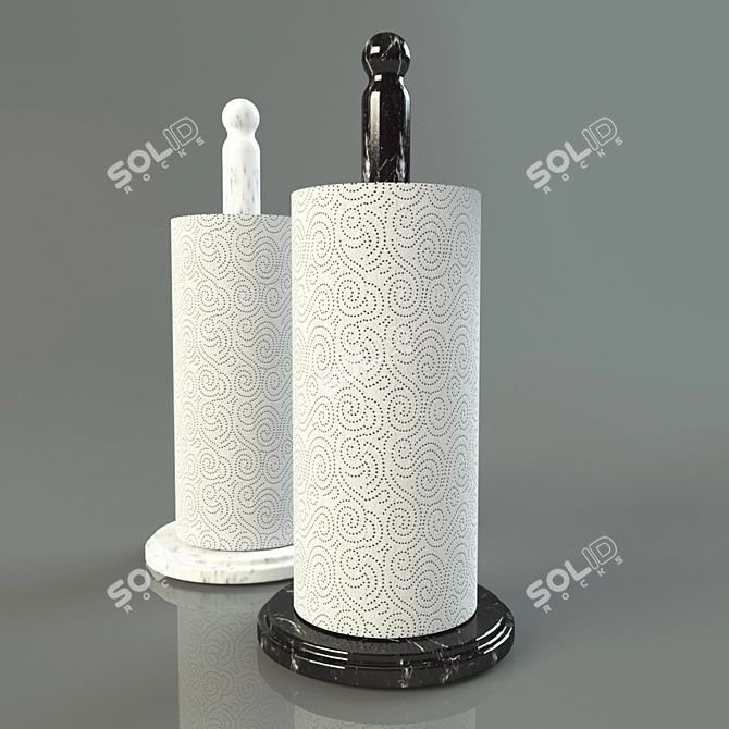 Marble Towel Holder: Stylish and Sturdy 3D model image 1