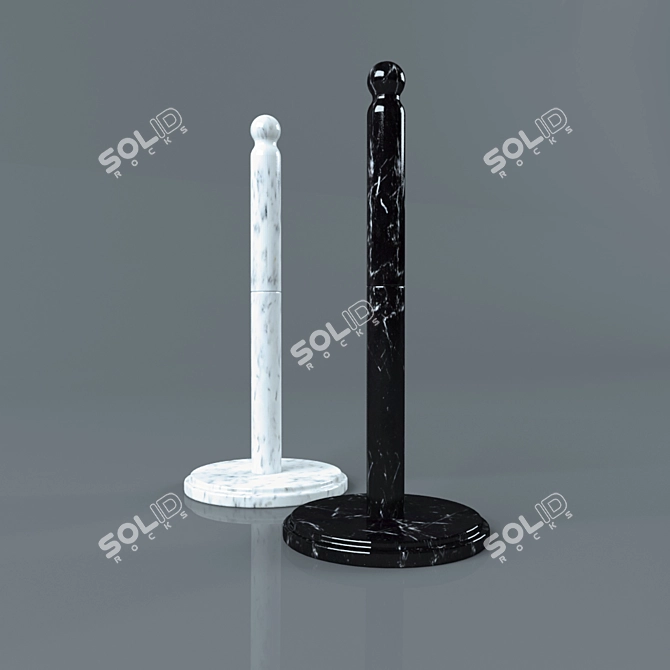 Marble Towel Holder: Stylish and Sturdy 3D model image 2