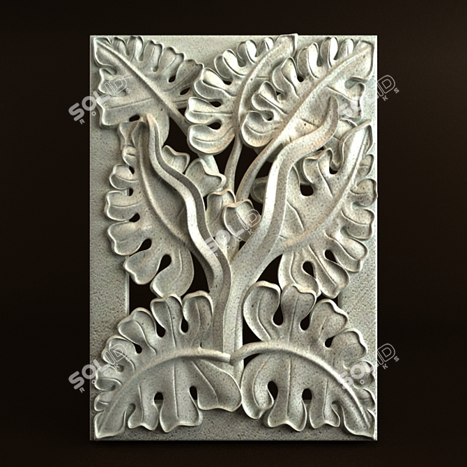 Nature-inspired Carving Ornament 3D model image 1