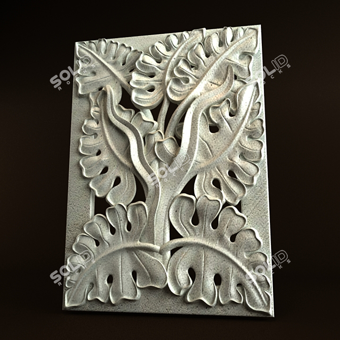 Nature-inspired Carving Ornament 3D model image 2