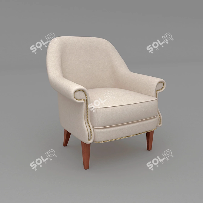 Elegant Textured Chair 3D model image 1