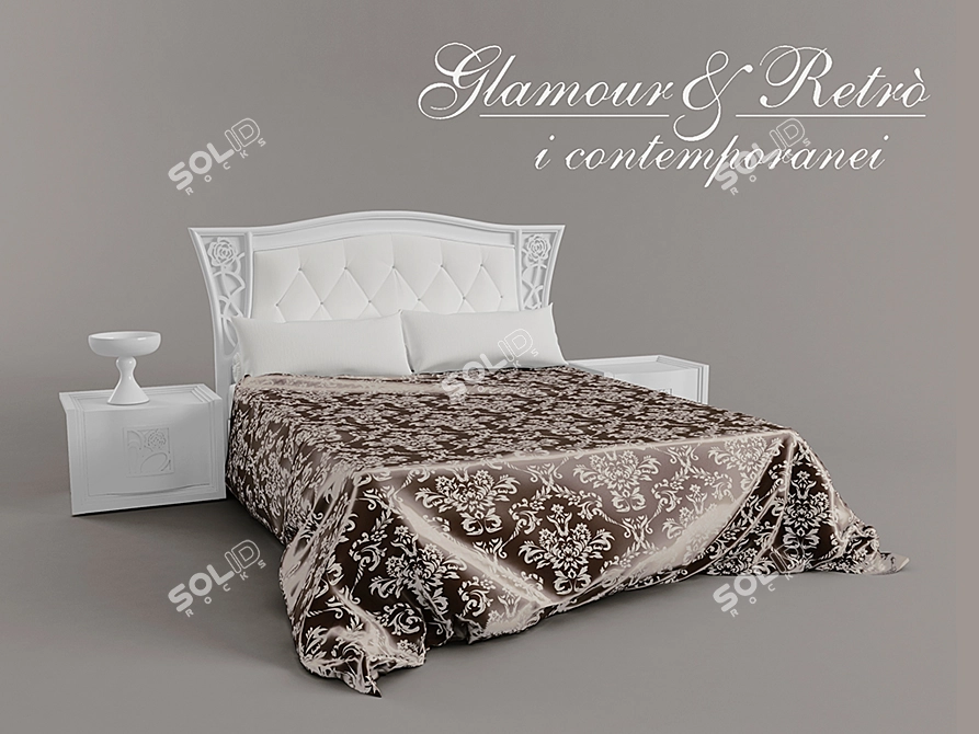 Elegant Vintage Coco Bed 3D model image 1