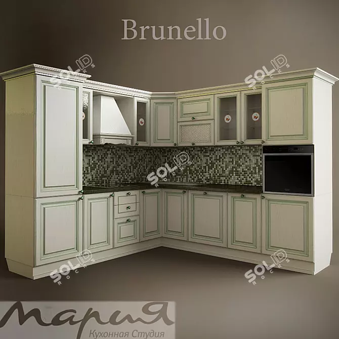 Elegant Maria Brunello Kitchen 3D model image 1