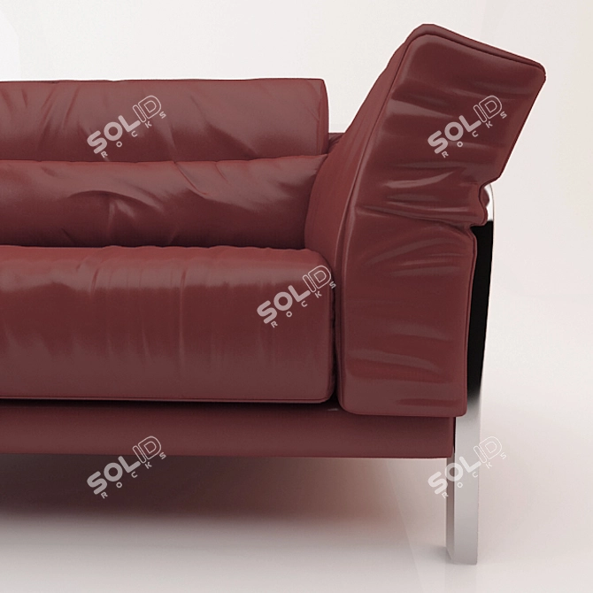 Italian Leather Sofa: Elegant and Versatile 3D model image 2