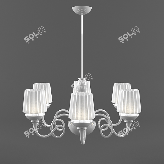 Elegant White Chandelier 3D model image 1