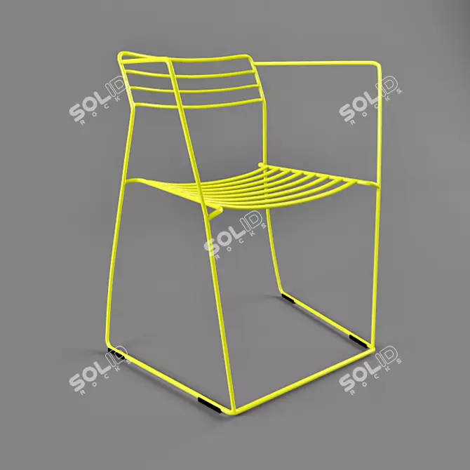 Steel Wire Chair: Sleek Modern Design 3D model image 1