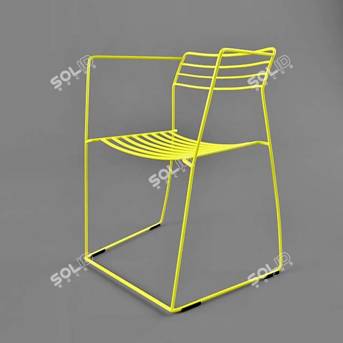 Steel Wire Chair: Sleek Modern Design 3D model image 2