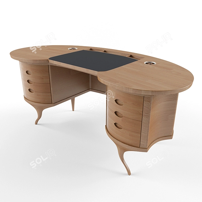 Elegant Art Deco Desk Bean 3D model image 1