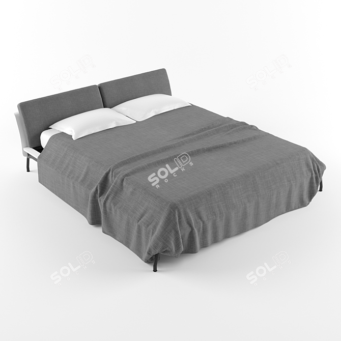 Sleek, contemporary bed 3D model image 1