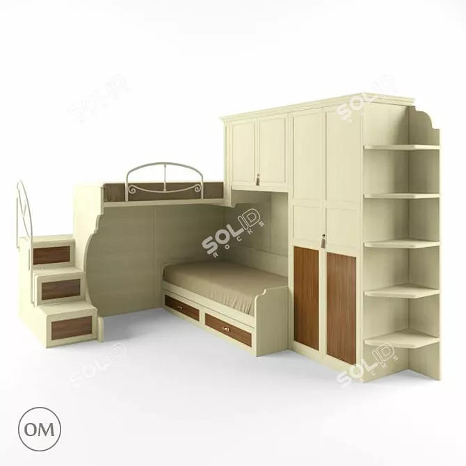 Camilla White Children's Bed 3D model image 1