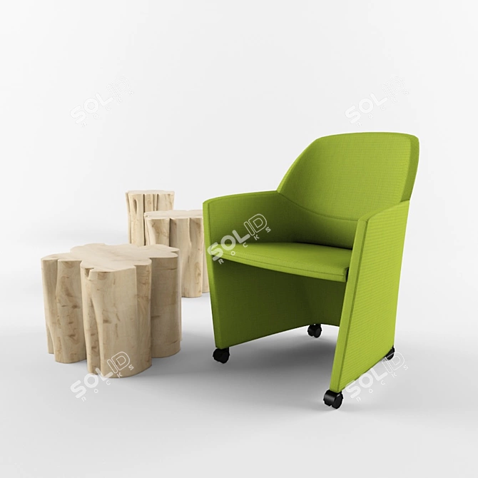 Peppermint Dream Fantoni Chair 3D model image 1