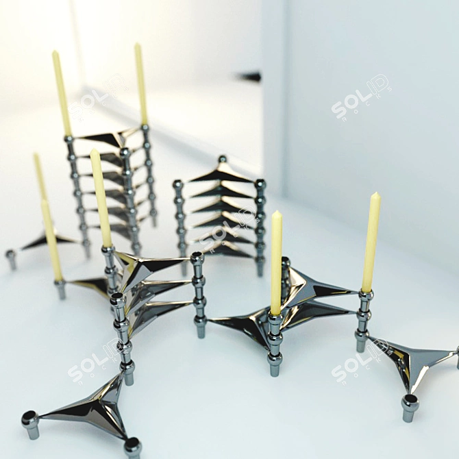 Futuristic Candle Holder 3D model image 1