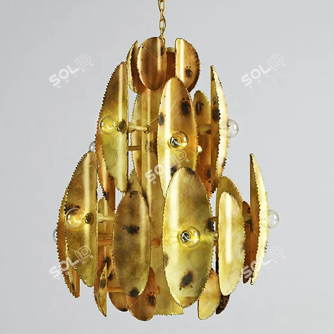 Rustic Metal Chandelier 3D model image 1