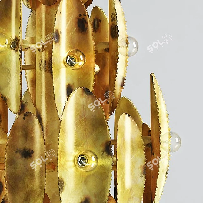 Rustic Metal Chandelier 3D model image 2