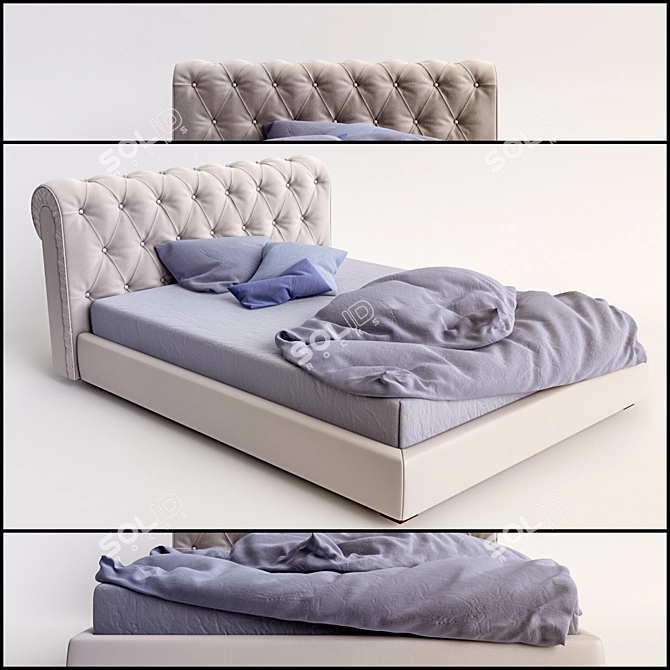 Luxury Bolzan Letti Bed - EXIGE 3D model image 1