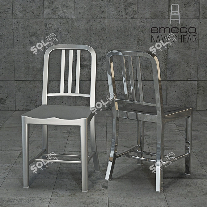 Classic Navy Chair 3D model image 1