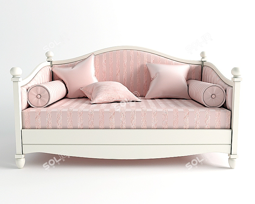 Elegant "Oliver" Woodright Sofa 3D model image 1