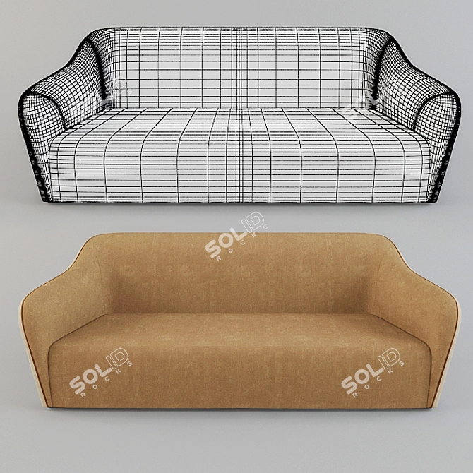 Elegant Smania GRAMERCY Sofa 3D model image 2