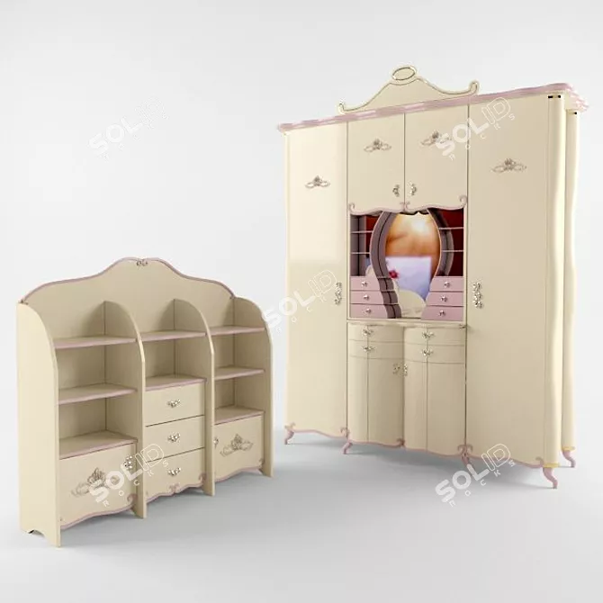 Orchidea Kids Furniture Set: Functional & Stylish 3D model image 1