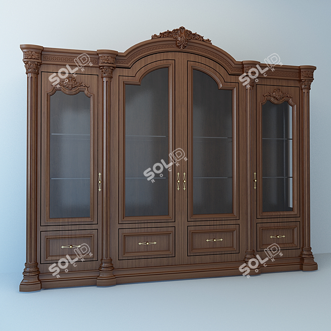 Elegant Glass Showcase 3D model image 1
