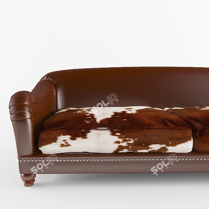 Custom Cowhide Sofa 3D model image 2