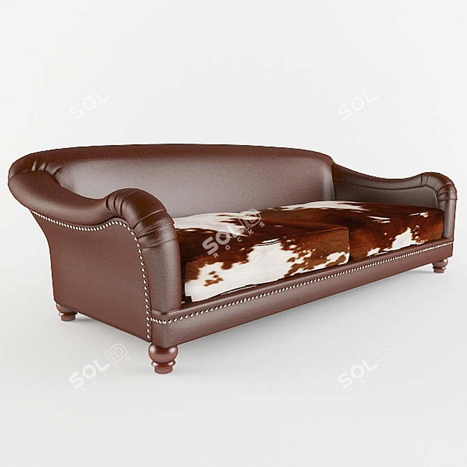 Custom Cowhide Sofa 3D model image 3