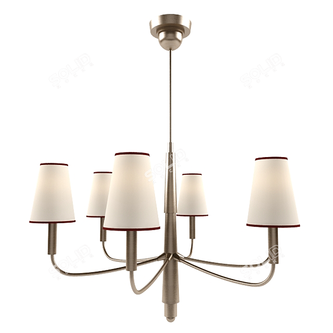 Antique Nickel Farlane Chandelier - 6 Light 3D model image 1