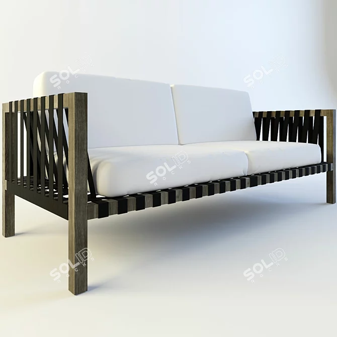 Versatile Outdoor Bench 3D model image 1