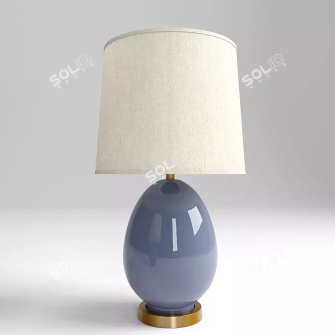 Elegant Blue Egg Lamp 3D model image 1