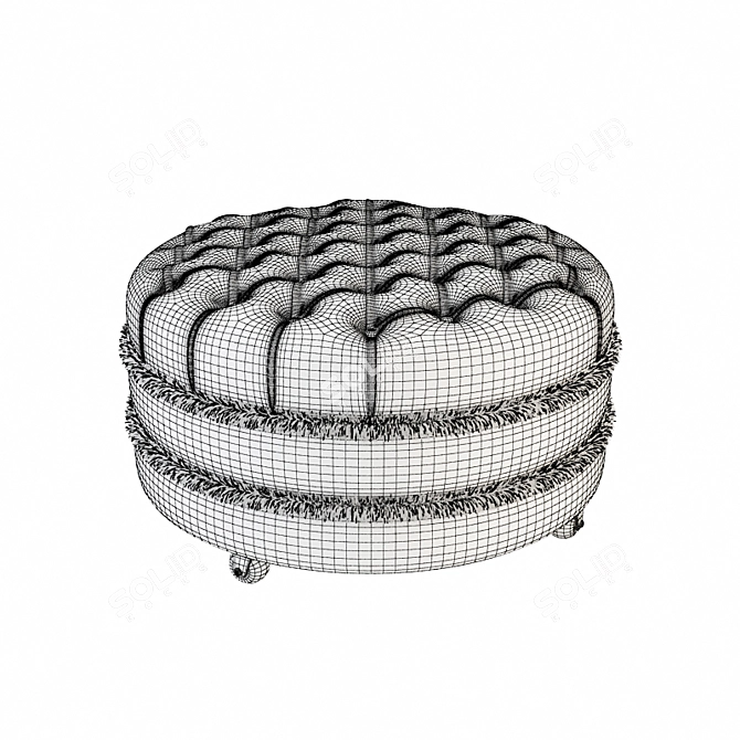 Classic Round Pouf Pigoli 3D model image 3