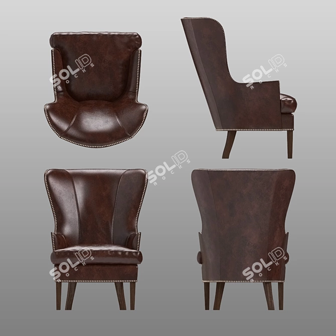 Crate&Barrel Dylan Leather Chair 3D model image 3