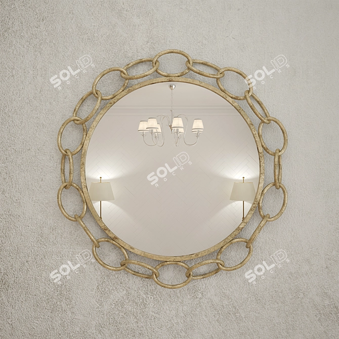 Stylish Metal Chain Mirror 3D model image 1