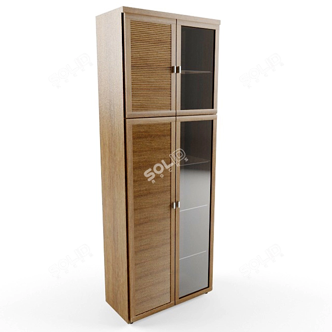 Orneta Wardrobe with Illuminated Glass Shelves | Art. 0875bs 3D model image 1