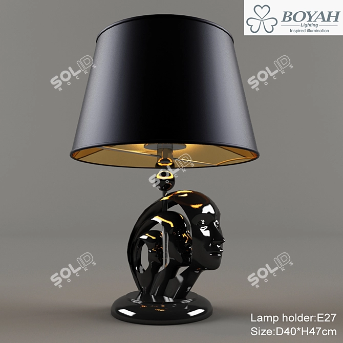 Modern Resin Table Lamp: Boyah Illuminate 3D model image 1