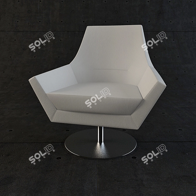 Sleek Leather Armchair 3D model image 1