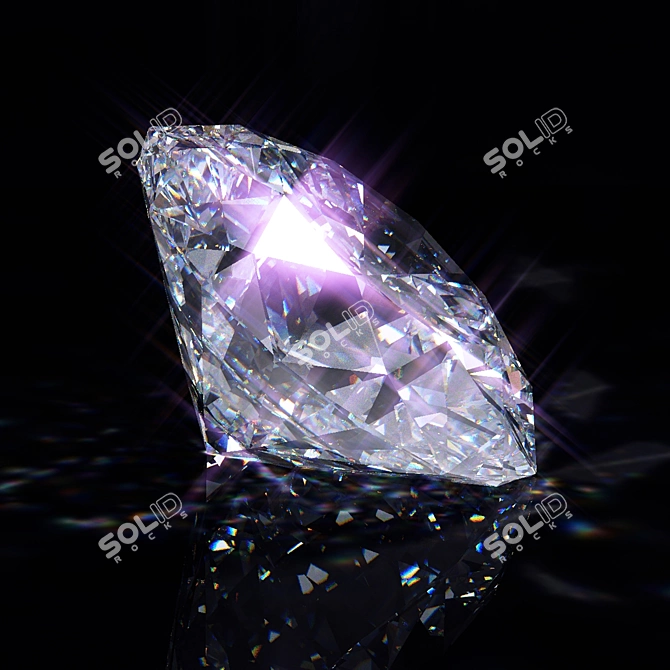 Sparkling Diamond Earrings 3D model image 1