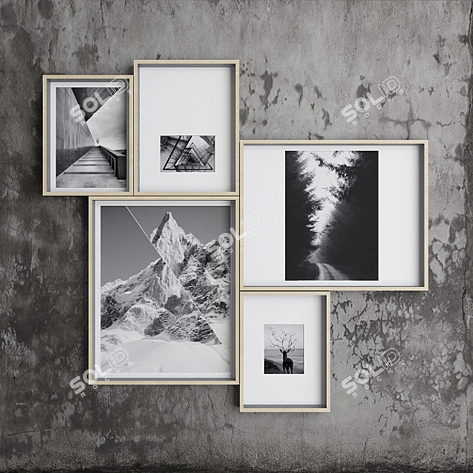 Monochrome Memories: Set of B/W Photos 3D model image 1