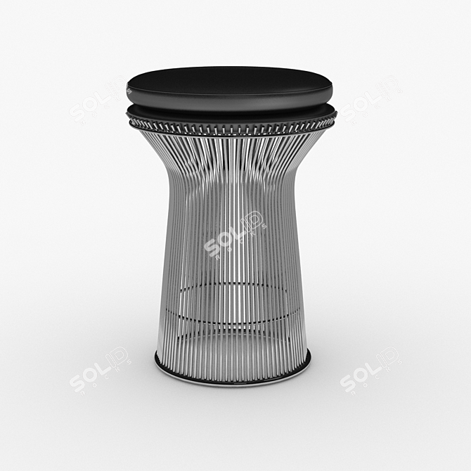 Elegant Steel Stool 3D model image 1