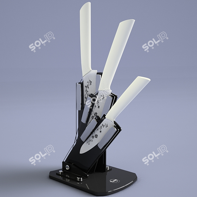 Cutting-edge Ceramic Knives 3D model image 1