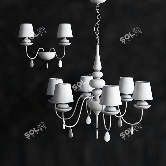 Elegant White Candelabra: Ideal Lux Blanche 3D model image 1