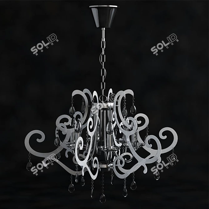 Lux Lavanda Crystal Ceiling Light 3D model image 1