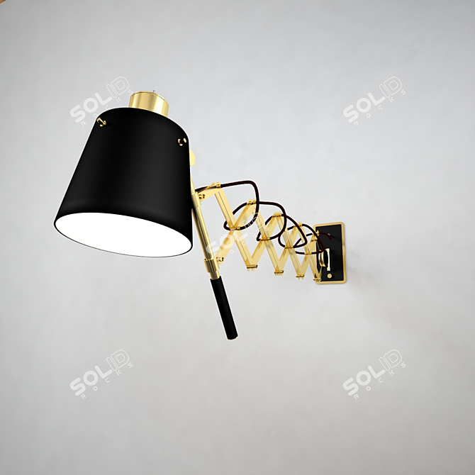 Vintage Extendable Wall Lamp 3D model image 1