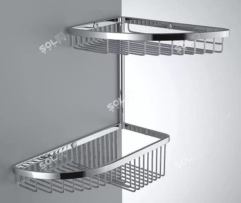 Italian Double Corner Bath Shelf 3D model image 1